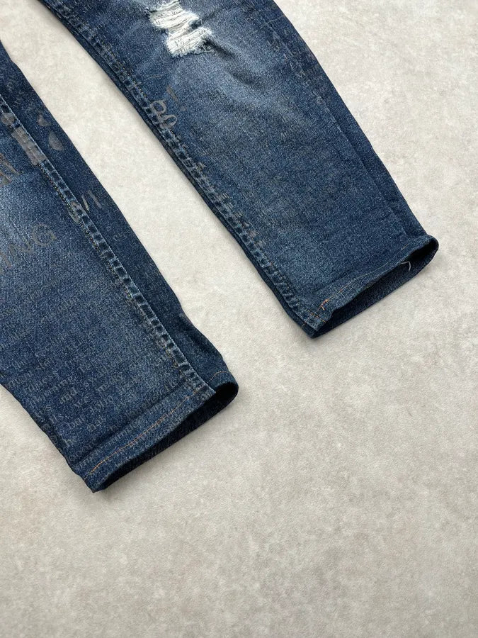 AW2010 John Galliano Gazette Navy Slim Jeans zCEBZjU 6