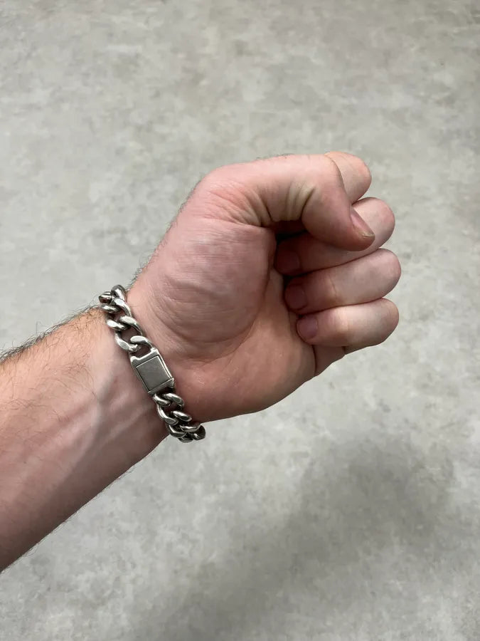 AW2010 Maison Margiela Grey Cuban Link Armband Bracelet JXVpcTM 2