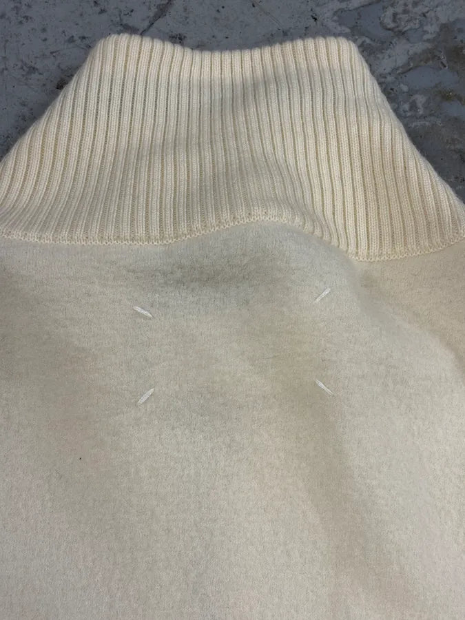 AW2010 Maison Margiela White Flower Zip-up Sweater CJfwhdM 6