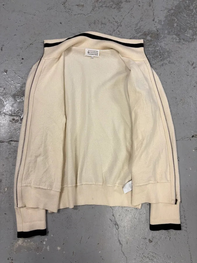 AW2010 Maison Margiela White Flower Zip-up Sweater CJfwhdM 4