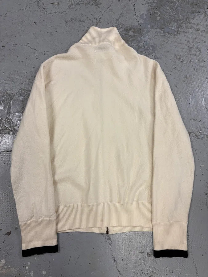 AW2010 Maison Margiela White Flower Zip-up Sweater CJfwhdM 3