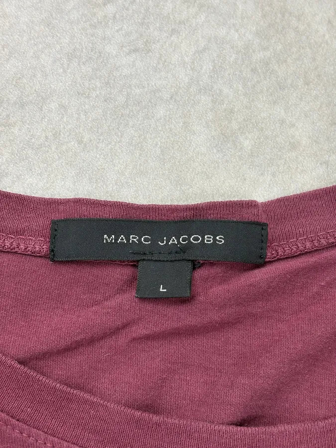 AW2010 Marc Jacobs Burgundy Protect Your Skin Woman Naked T-Shirt ZGrPwtX 6