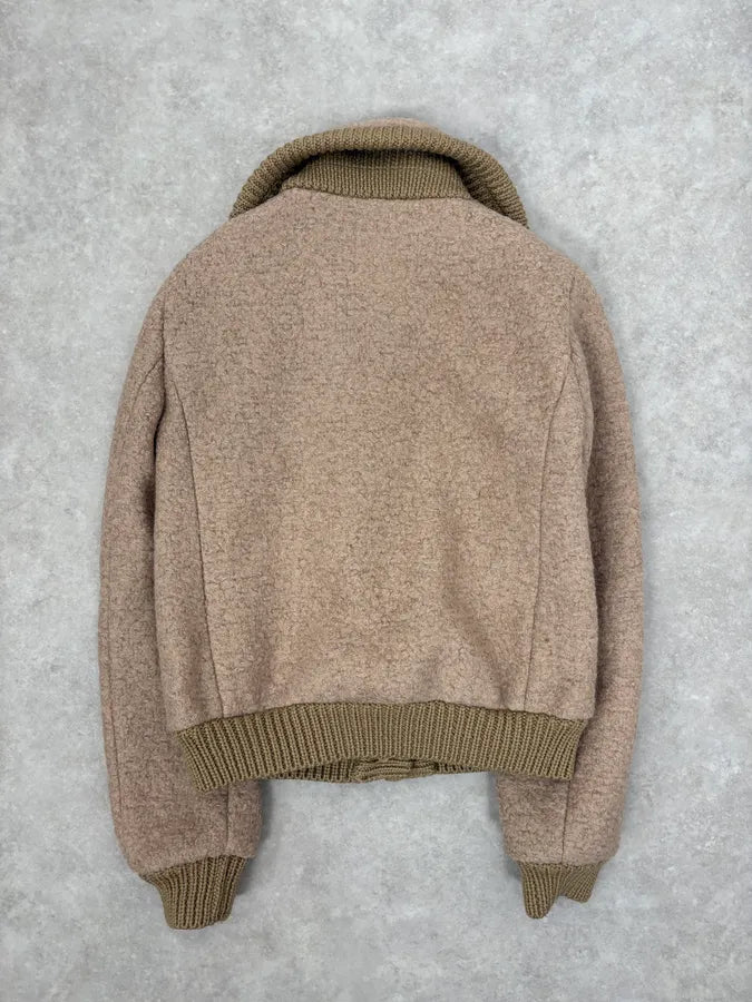 AW2010 Prada Beige Wool Cardigan Jacket zVQdDBV 5