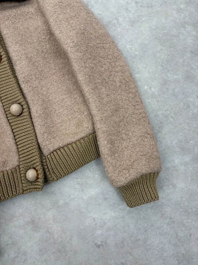 AW2010 Prada Beige Wool Cardigan Jacket zVQdDBV 7