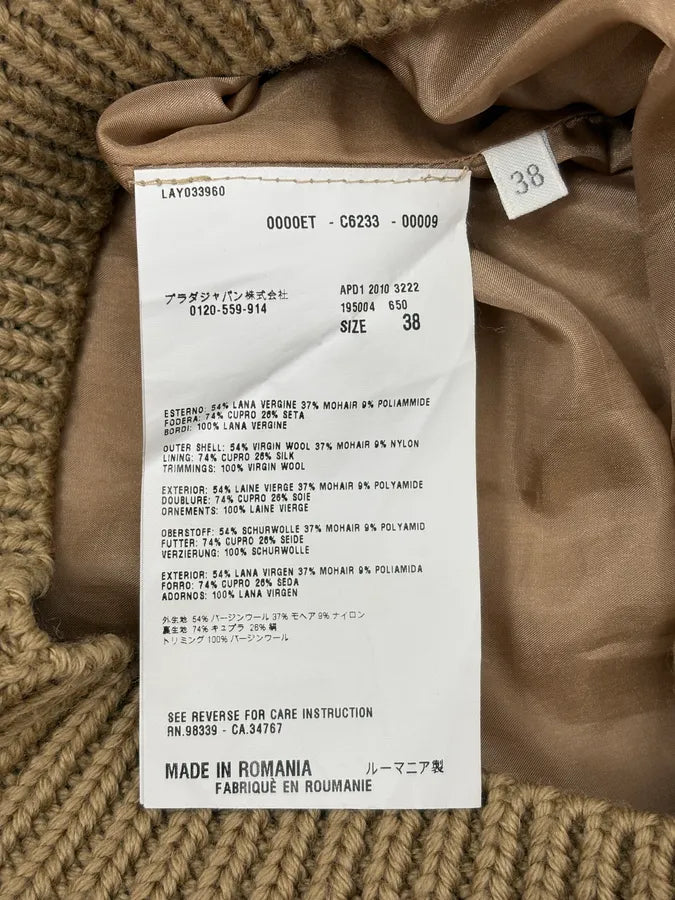 AW2010 Prada Beige Wool Cardigan Jacket zVQdDBV 10