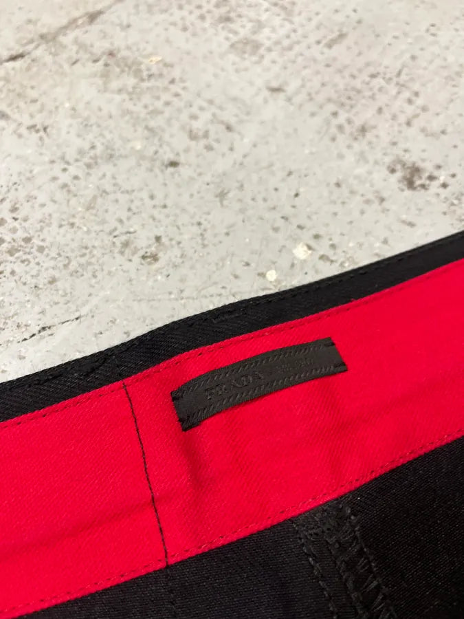 AW2010 Prada Black Comics Slim Denim Jeans GQtBEot 11