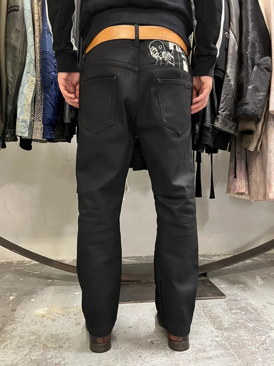 AW2010 Prada Black Comics Slim Denim Jeans GQtBEot 4