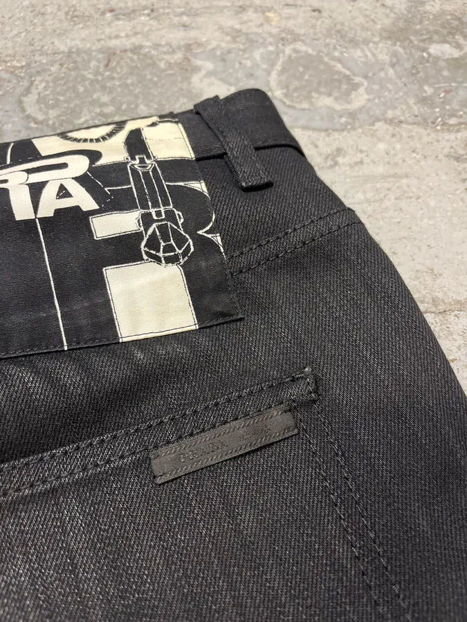 AW2010 Prada Black Comics Slim Denim Jeans GQtBEot 9