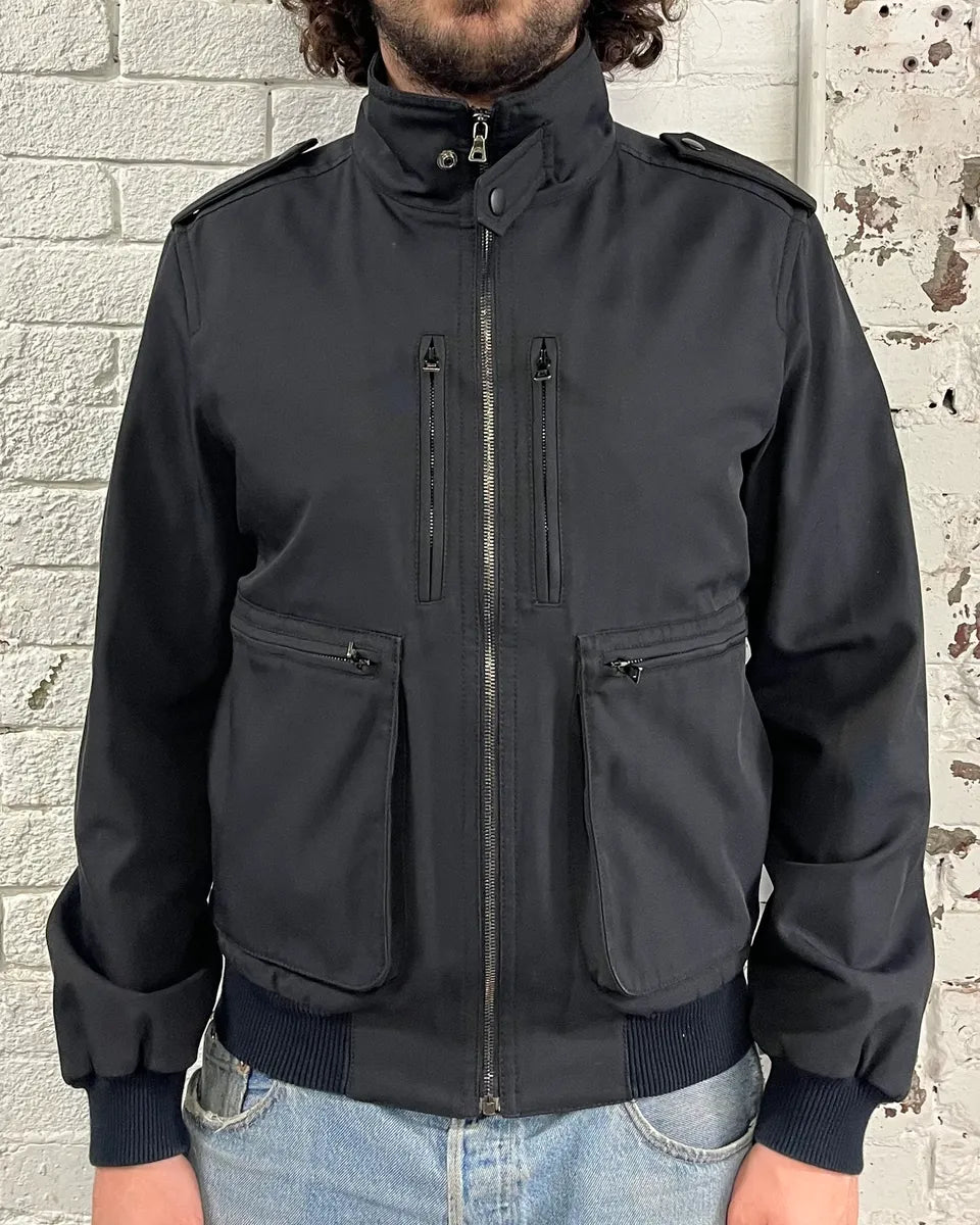 AW2010 Prada Black Multi-Pocket Light Bomber Jacket uwfakct 0