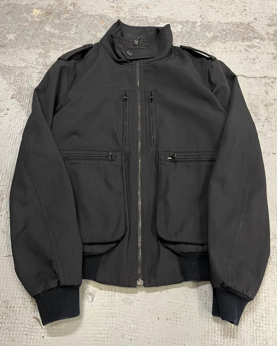 AW2010 Prada Black Multi-Pocket Light Bomber Jacket uwfakct 3