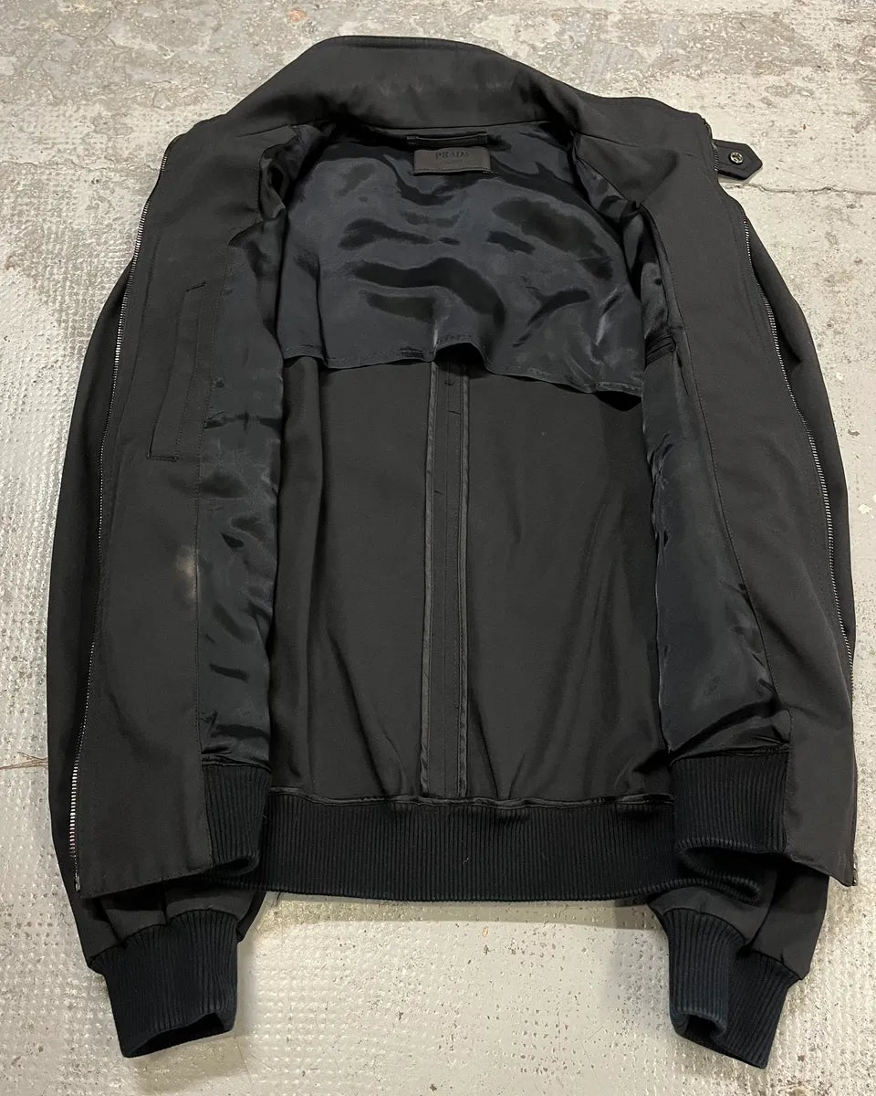 AW2010 Prada Black Multi-Pocket Light Bomber Jacket uwfakct 7