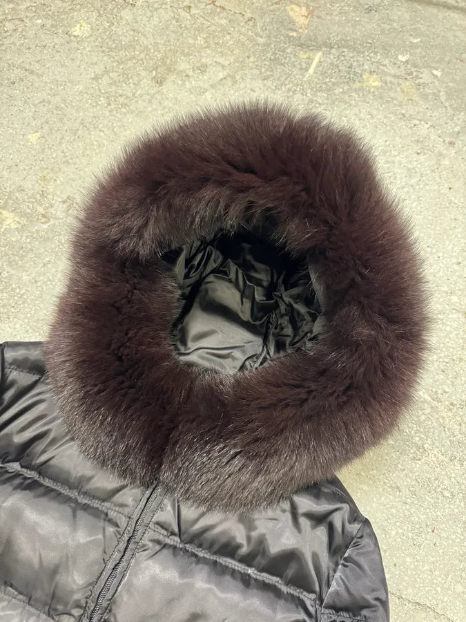 AW2010 Prada Black Puffer Fur Hood Jacket (XS) 1