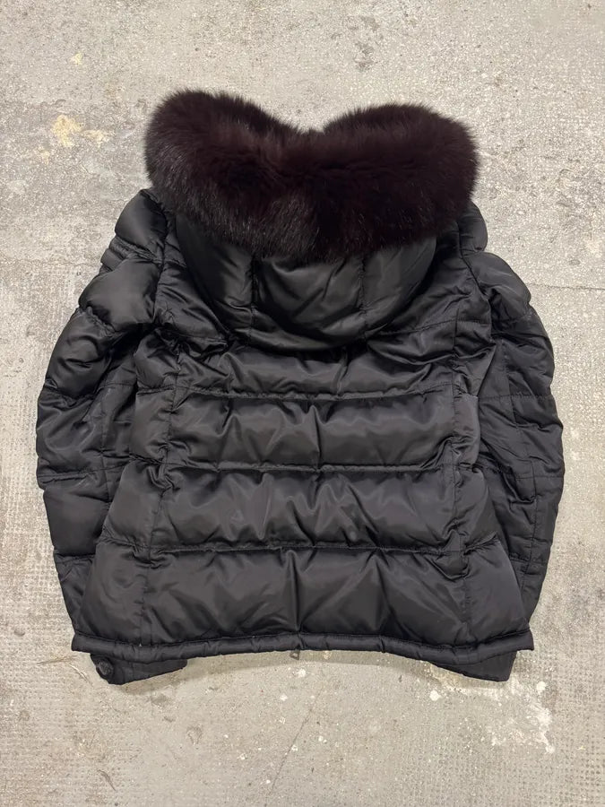 AW2010 Prada Black Puffer Fur Hood Jacket (XS) 2
