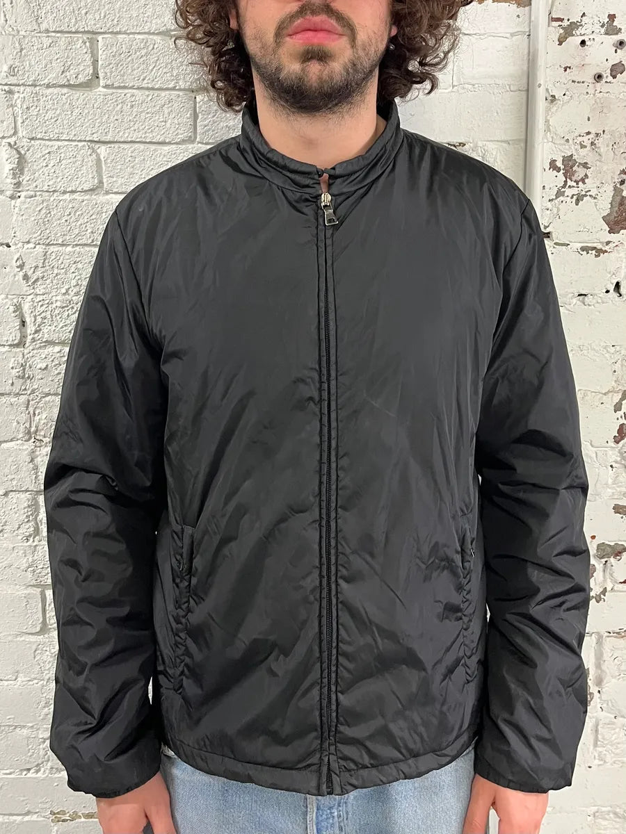 AW2010 Prada Black Pure Black Bomber Jacket Gcllntw 1
