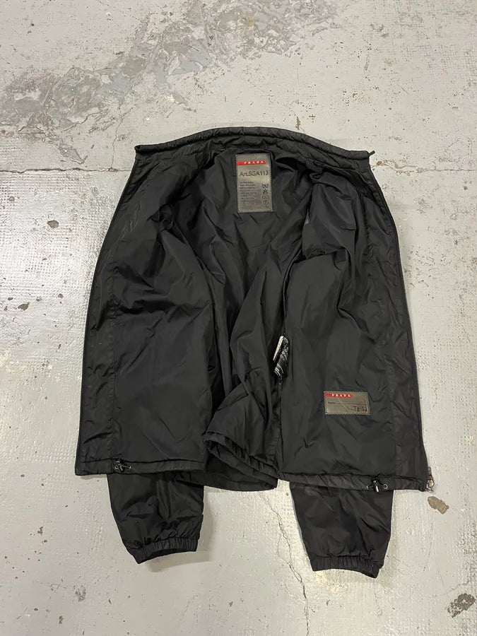 AW2010 Prada Black Pure Black Bomber Jacket Gcllntw 11