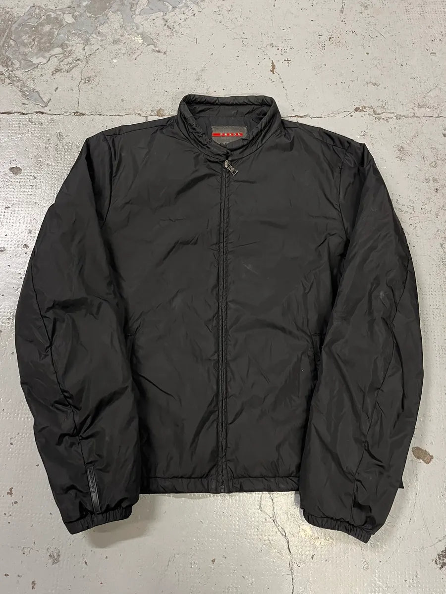 AW2010 Prada Black Pure Black Bomber Jacket Gcllntw 3