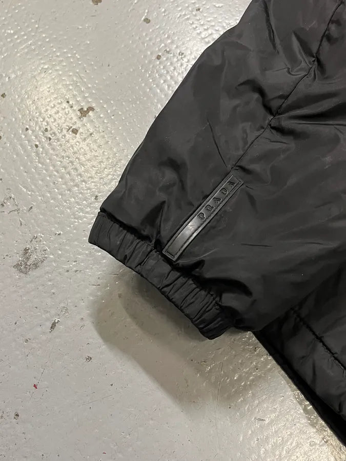 AW2010 Prada Black Pure Black Bomber Jacket Gcllntw 4