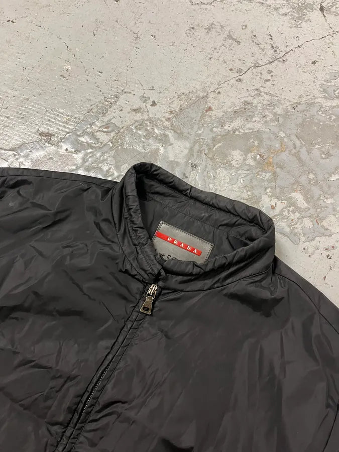 AW2010 Prada Black Pure Black Bomber Jacket Gcllntw 5