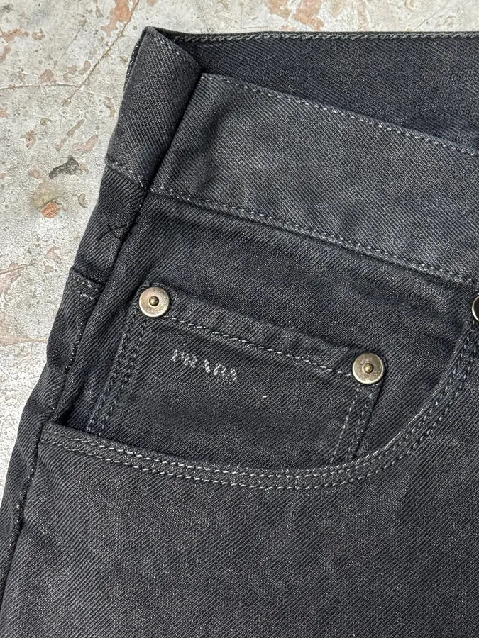 AW2010 Prada Black Washed Tapered Fit Jeans OKjbyfF 4
