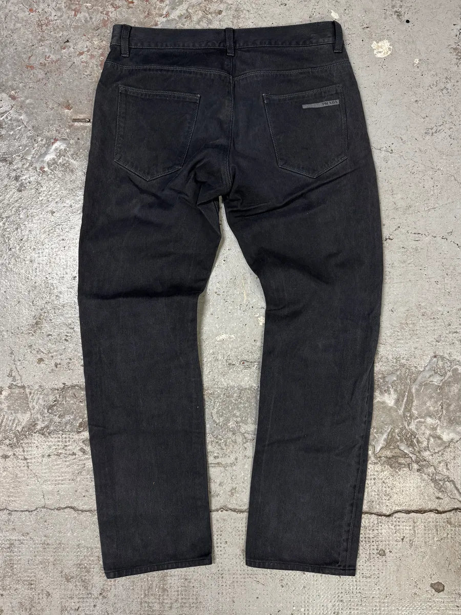 AW2010 Prada Black Washed Tapered Fit Jeans OKjbyfF 2