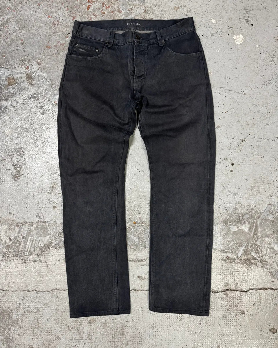 AW2010 Prada Black Washed Tapered Fit Jeans OKjbyfF 0