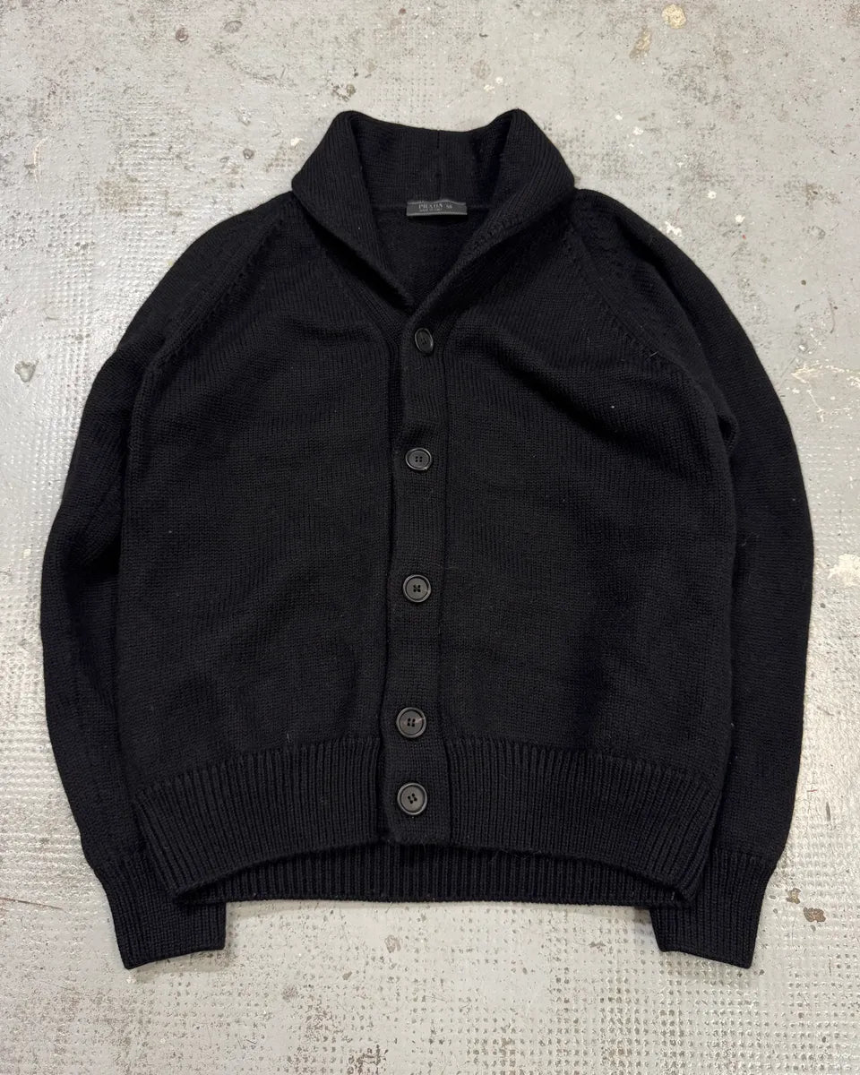 AW2010 Prada Black Wool Buttoned Sweater TiAePwF 0