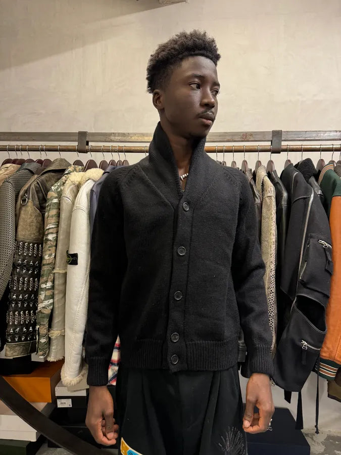 AW2010 Prada Black Wool Buttoned Sweater TiAePwF 1