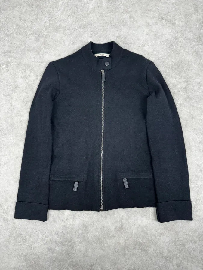 AW2010 Prada Black Wool Cozy Zip-up Sweater gBGTcgE 0