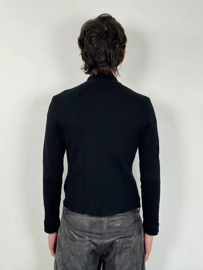 AW2010 Prada Black Wool Cozy Zip-up Sweater gBGTcgE 2