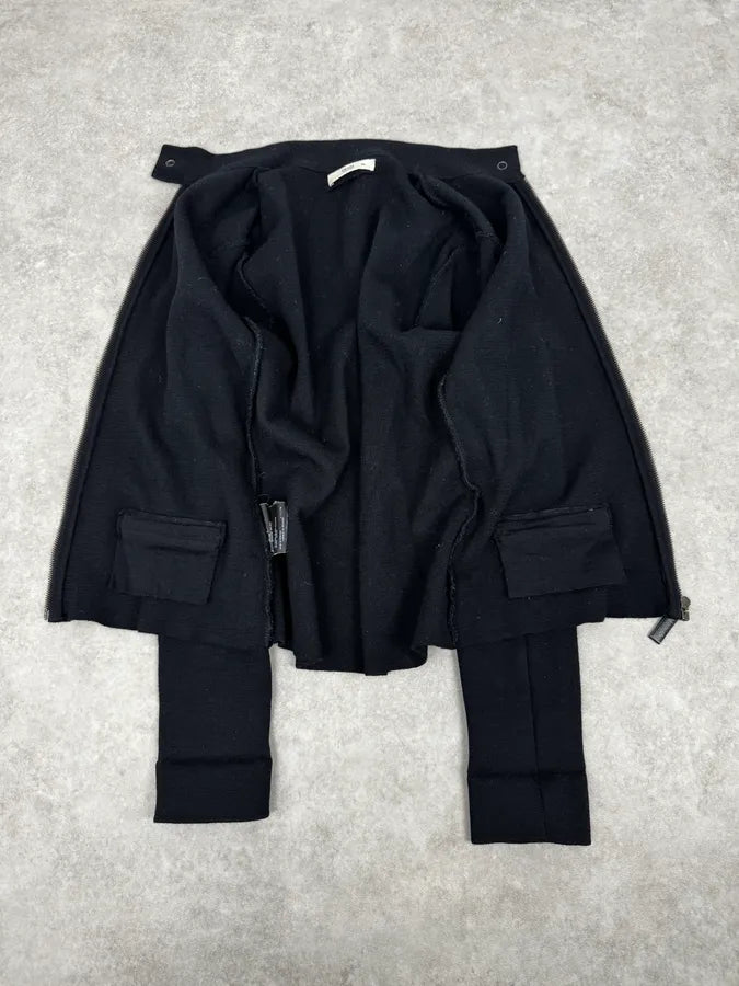 AW2010 Prada Black Wool Cozy Zip-up Sweater gBGTcgE 6