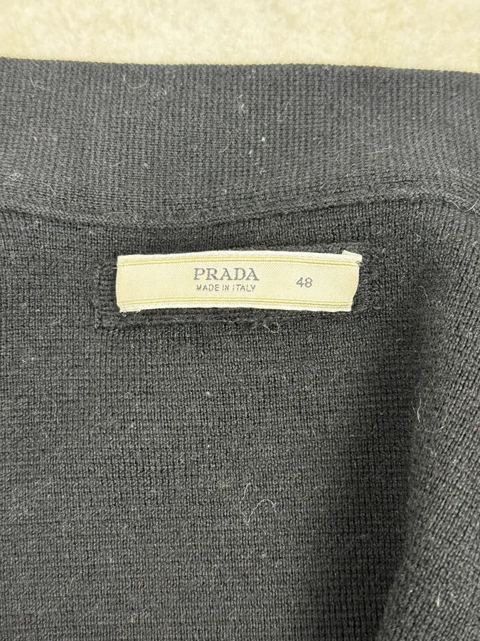 AW2010 Prada Black Wool Cozy Zip-up Sweater gBGTcgE 8