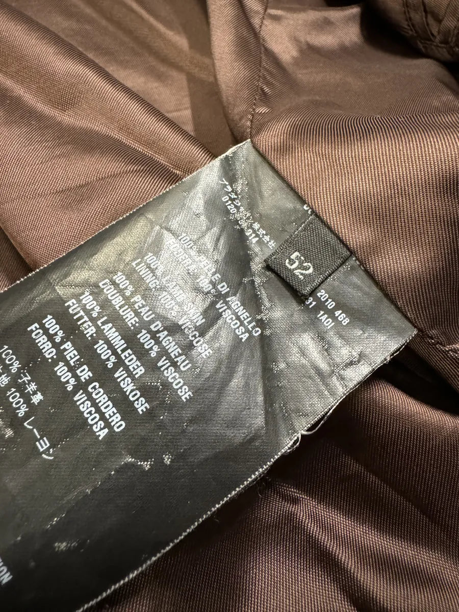 AW2010 Prada Brown Eroded Leather Blazer Jacket SdVGdjk 4