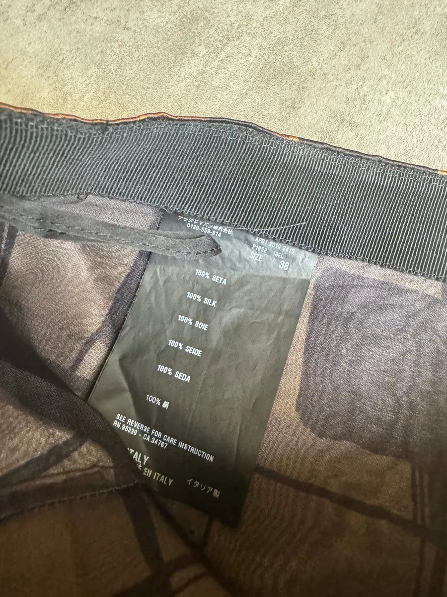AW2010 Prada Brown Silk Skirt LhhFwLJ 5
