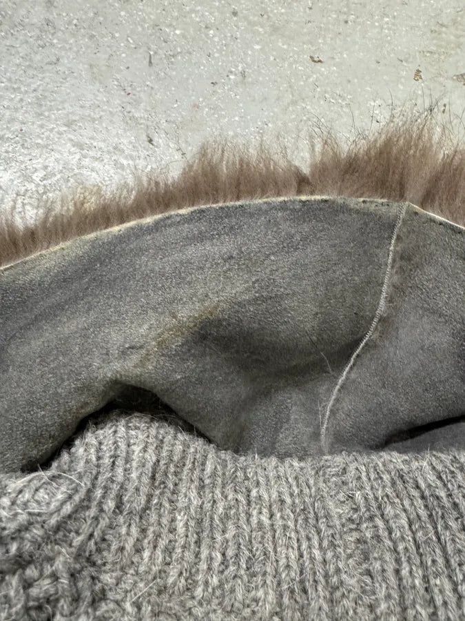 AW2010 Prada Raccoon Fur Grey Wool Jacket (XS) 9