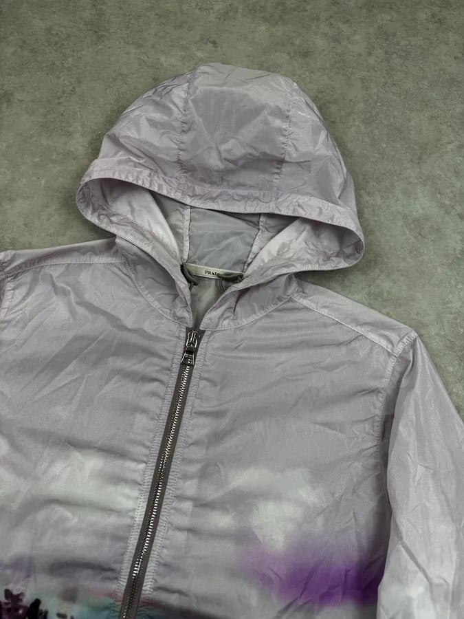 SS2010 Prada Beach Landscape Purple Windbreaker Jacket VneWsxs 4