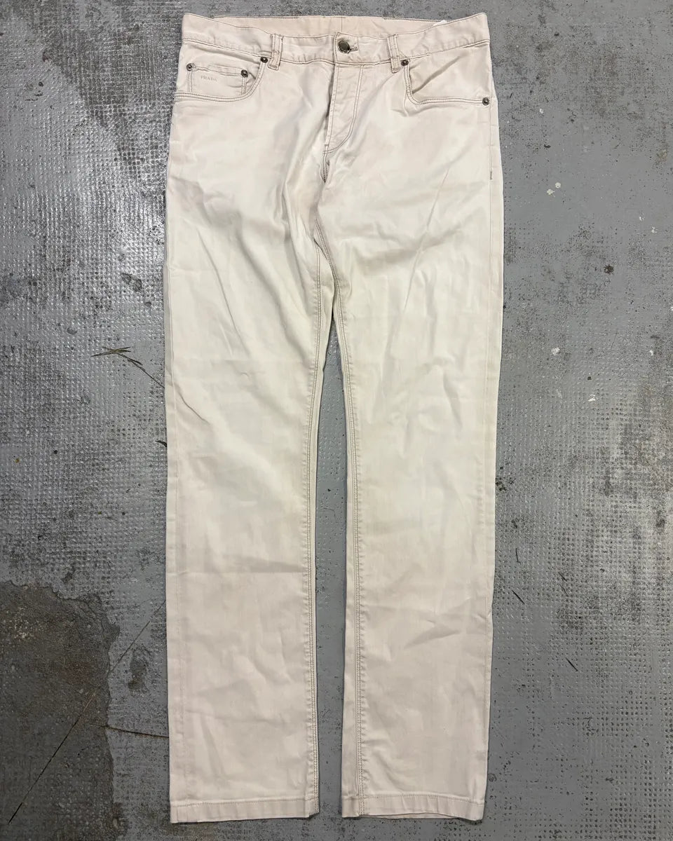 AW2010 Prada White Slim Jeans HAeMVda 0