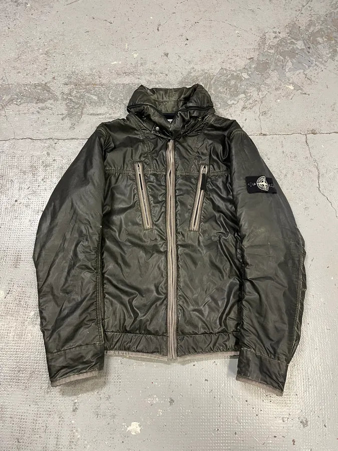 AW2010 Stone Island Obscure Shadow Liquid Reflective Bomber Jacket JShYGga 0
