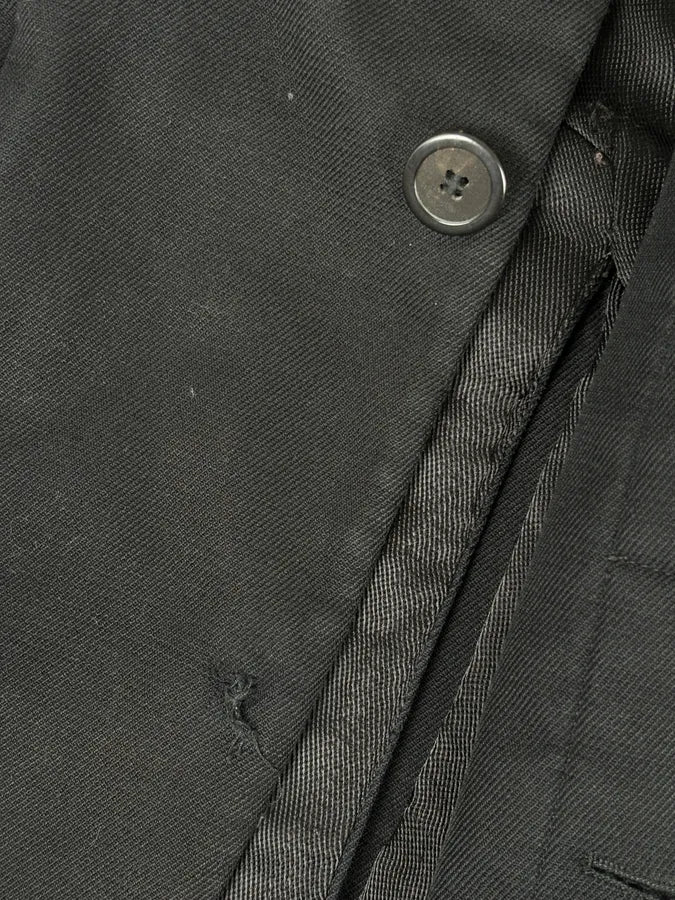 AW2010 Yves Saint Laurent Classy Officer Buttoned Black Long Wool Coat BtWRhJV 10