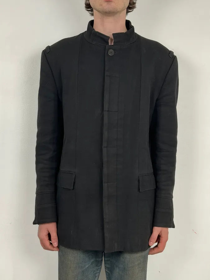 AW2010 Yves Saint Laurent Classy Officer Buttoned Black Long Wool Coat BtWRhJV 1