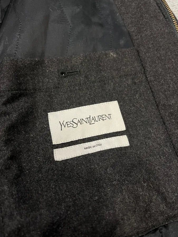 AW2010 Yves Saint Laurent Hidden & Detachable Hood Black Wool Jacket ejpIoht 10
