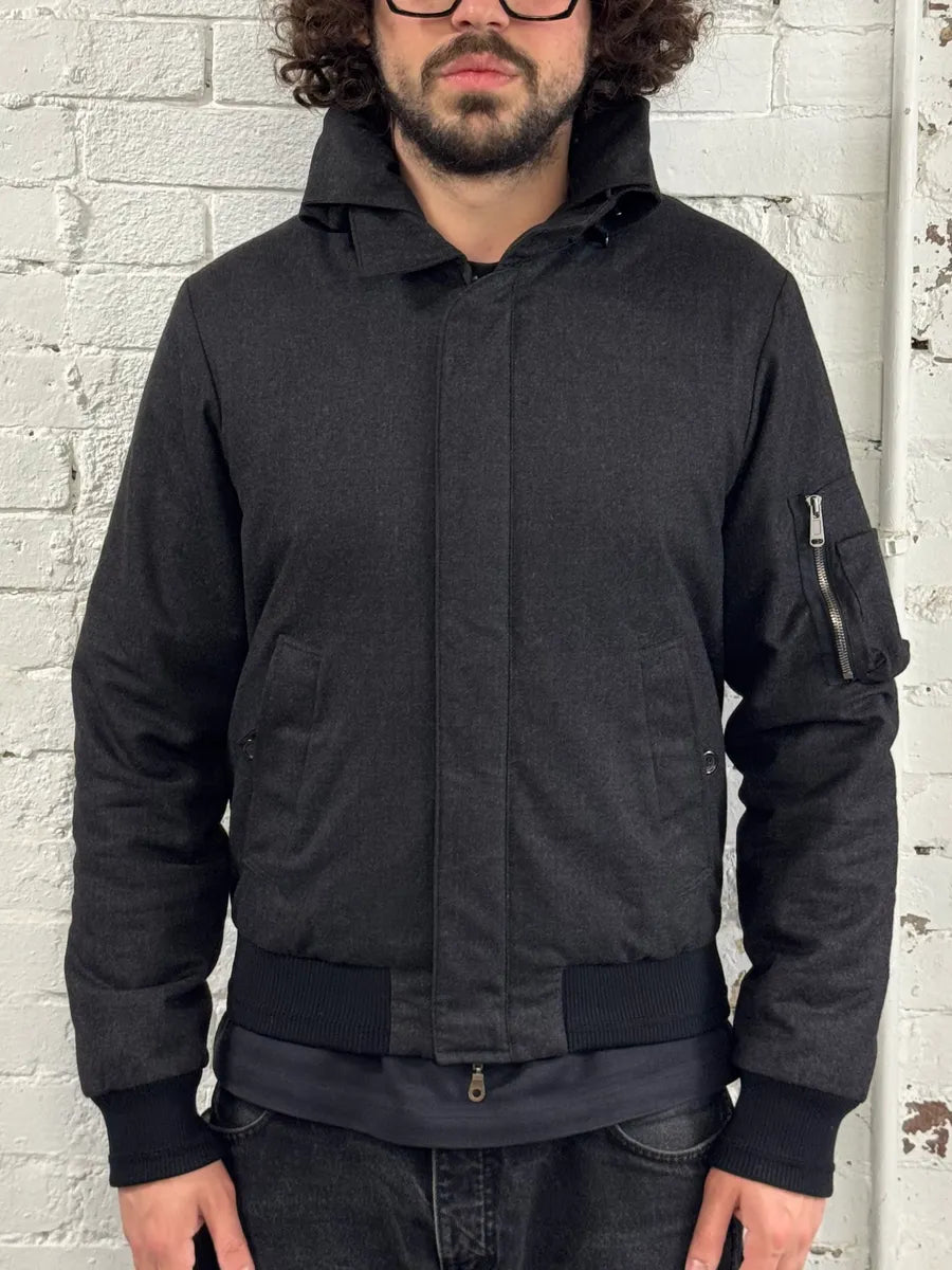 AW2010 Yves Saint Laurent Hidden & Detachable Hood Black Wool Jacket ejpIoht 2