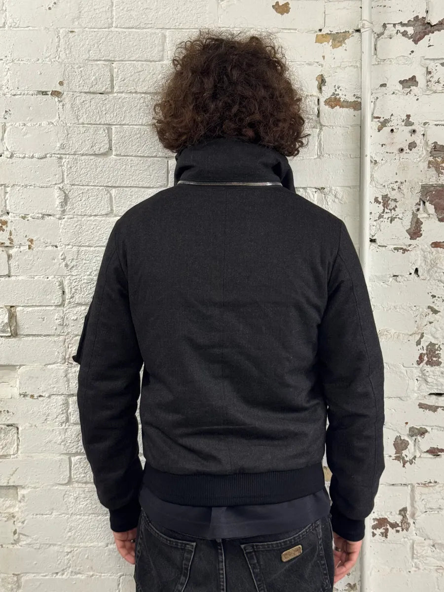 AW2010 Yves Saint Laurent Hidden & Detachable Hood Black Wool Jacket ejpIoht 3