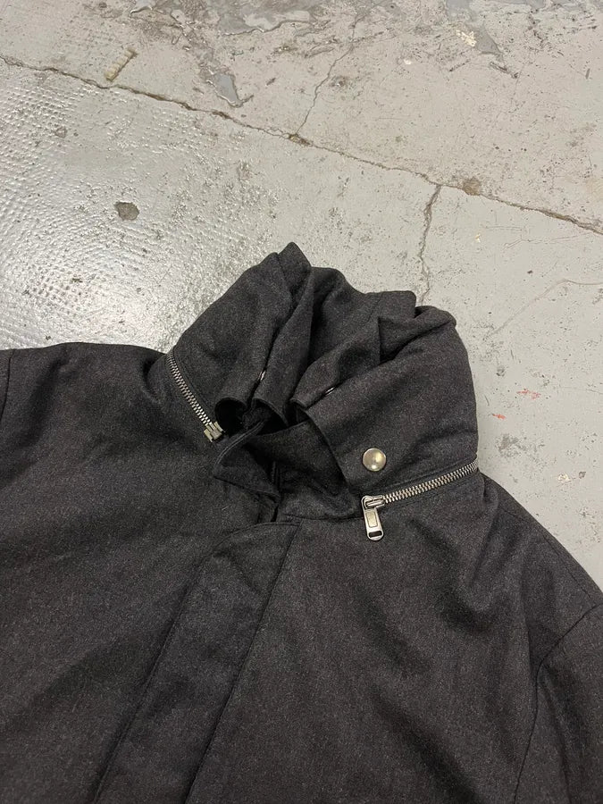 AW2010 Yves Saint Laurent Hidden & Detachable Hood Black Wool Jacket ejpIoht 5