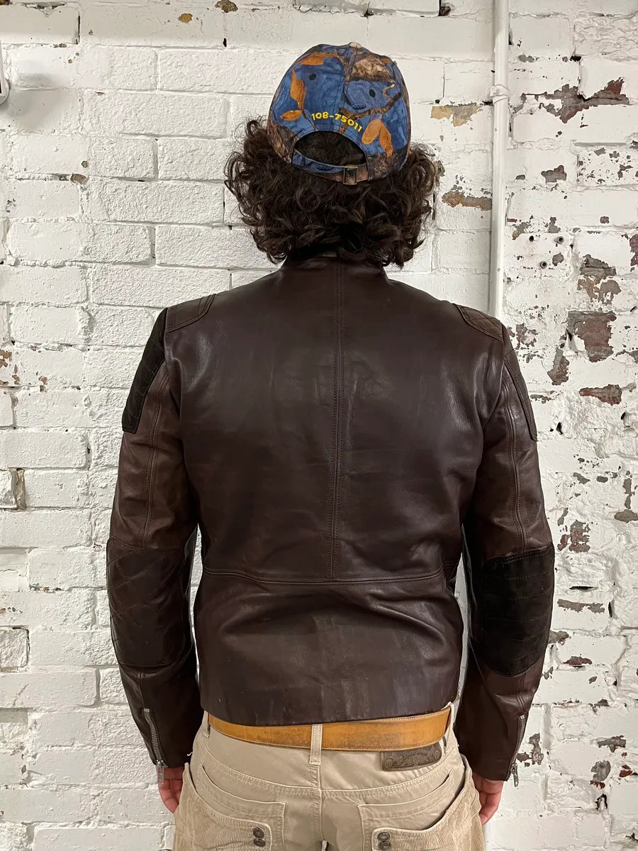 AW2011 Acne Padded Multi-Zips Biker Brown Leather Jacket bKVRScj 2