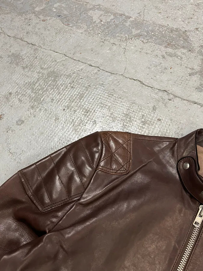 AW2011 Acne Padded Multi-Zips Biker Brown Leather Jacket bKVRScj 5