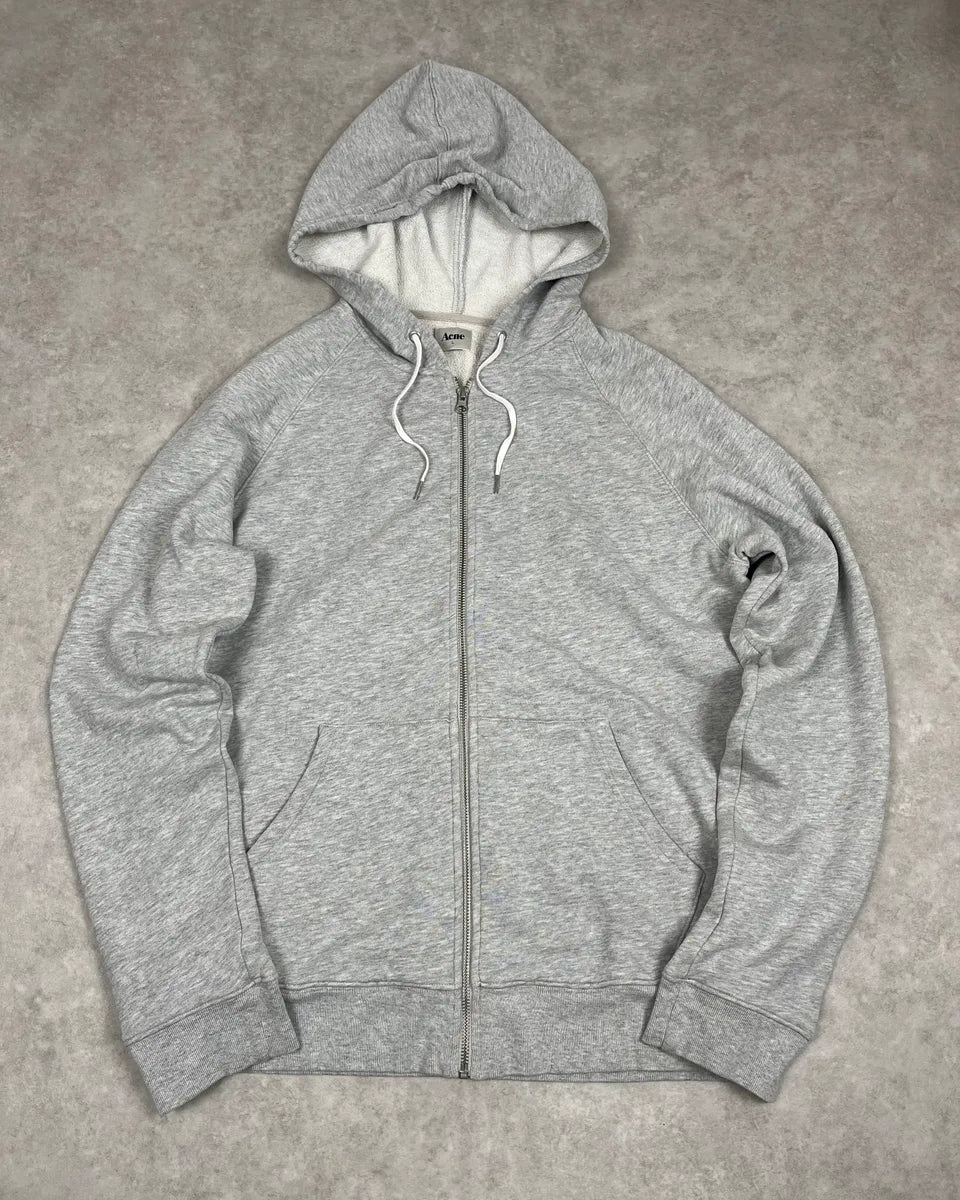 AW2011 Acne Studios Grey Minimalist Zip-up Hoodie OWJRfeG 0