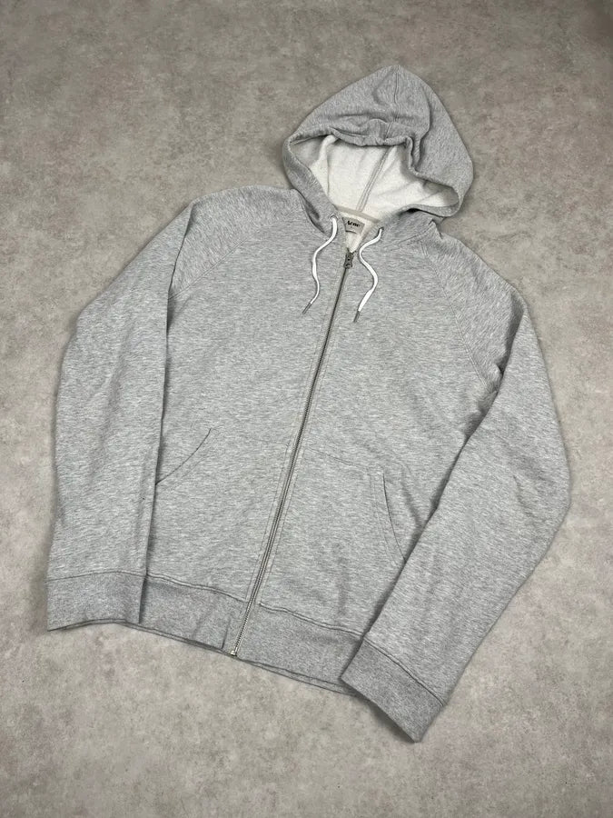AW2011 Acne Studios Grey Minimalist Zip-up Hoodie OWJRfeG 3