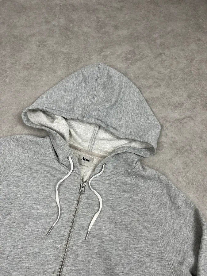 AW2011 Acne Studios Grey Minimalist Zip-up Hoodie OWJRfeG 4