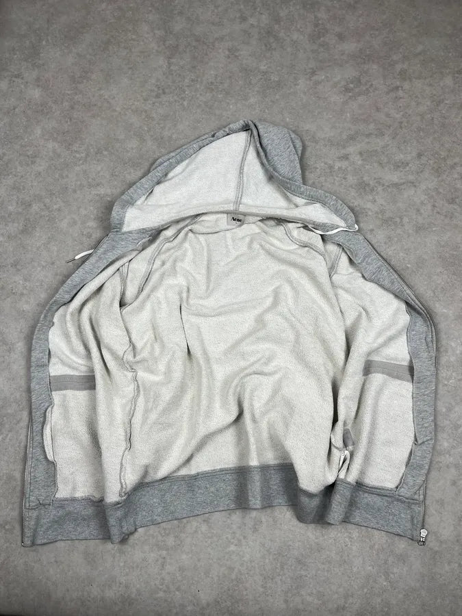 AW2011 Acne Studios Grey Minimalist Zip-up Hoodie OWJRfeG 7