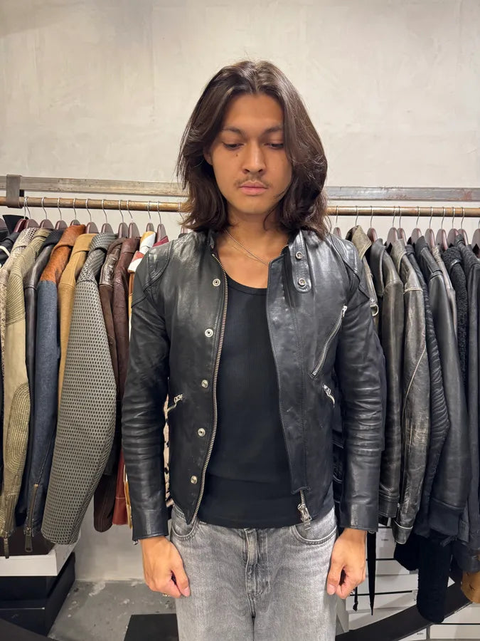 AW2011 Acne Studios Padded Multi Zips Biker Calf Leather Jacket kRELSDF 1